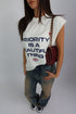 priority sleeveless tee white