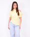 off shoulder draped top yellow