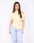 off shoulder draped top yellow