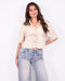 cargo cropped blouse beige