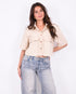cargo cropped blouse beige