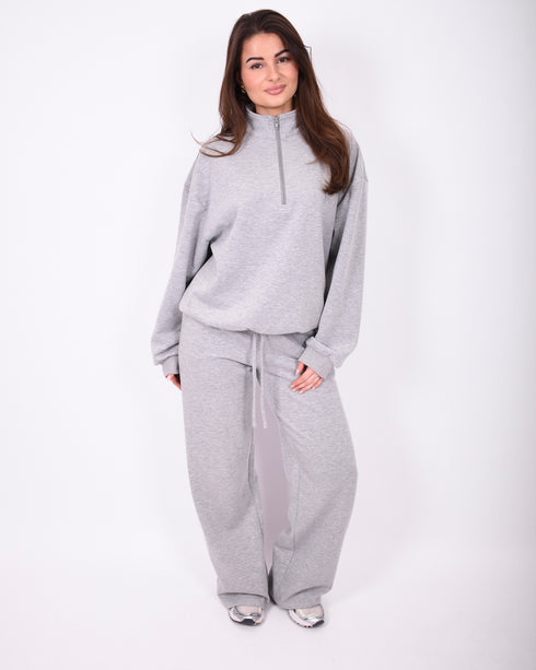Zip sweater light grey