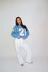 Priority ‘21’ longsleeve washed blue/yellow