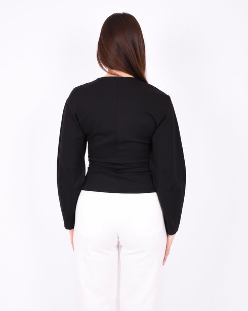 snatched longsleeve top black