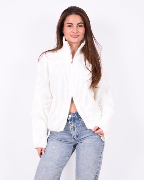oversized zip knit off white