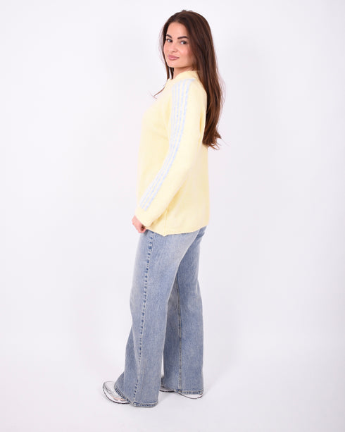 striped knit vest yellow
