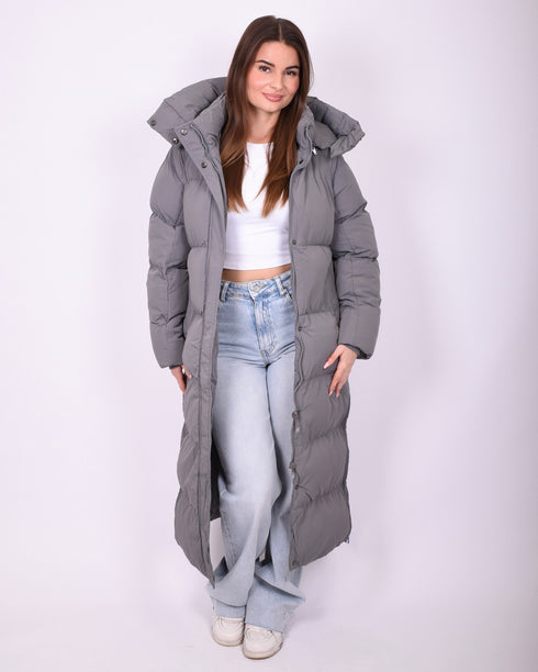 Maxi puffer coat grey