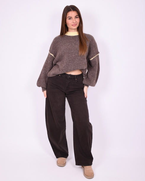 Cozy knit brown/yellow