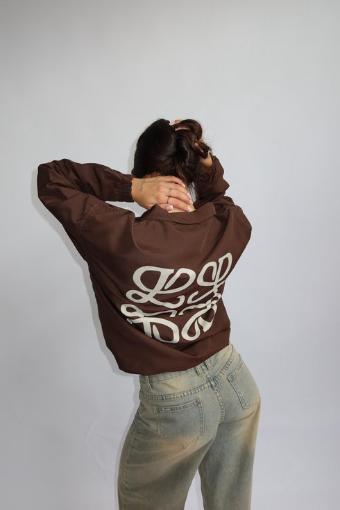 Priority monogram windjacket brown