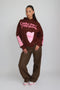 lucky me hoodie brown/pink