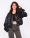 leather bomber jacket black