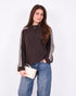 striped knit vest brown