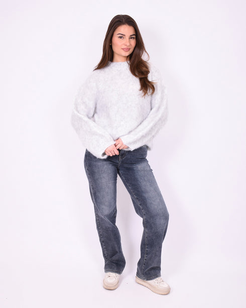 fluffy sweater light grey