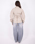 checkered balloon blouse creme