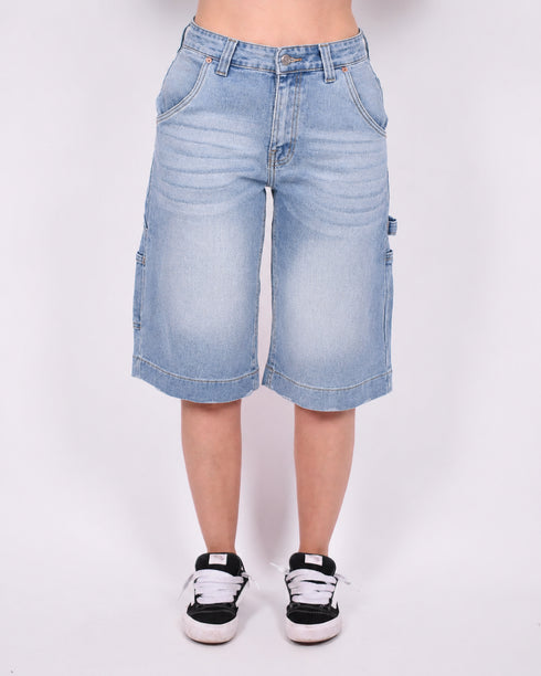 carpenter stretch jort blue