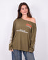 Off shoulder Longsleeve khaki