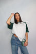 priority baseball tee grey/green