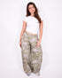 Camo cargo pants light washed