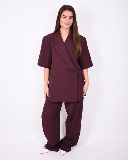 bibi short sleeve blazer bordeaux