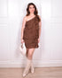 Ruffle dress brown