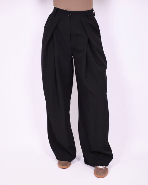 Pleated pantalon black