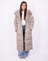 maxi puffer coat taupe