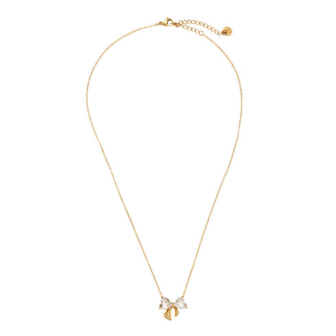 Diamond bow necklace