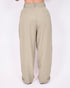 Pleated button pantalon green