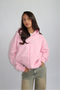 Priority Rhinestone zip hoodie pink