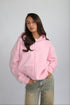 Priority Rhinestone zip hoodie pink