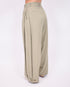 Pleated button pantalon green