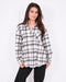 Checked rhinestone blouse black