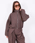 pleated checkered pants brown