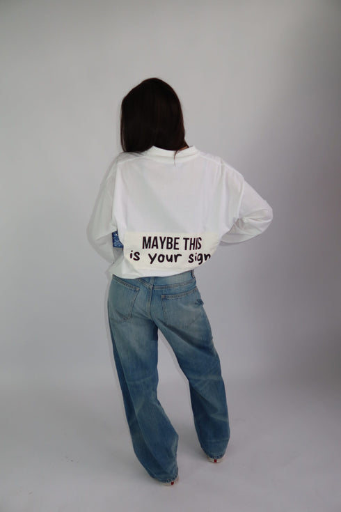 priority 'sign' polo longsleeve white