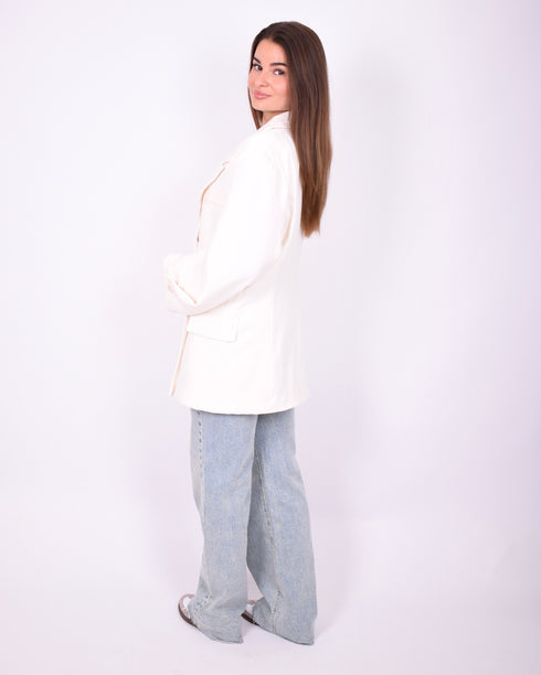 katy oversized blazer ecru