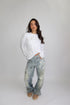 Priority Distressed logo longsleeve white