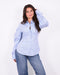 striped balloon blouse blue