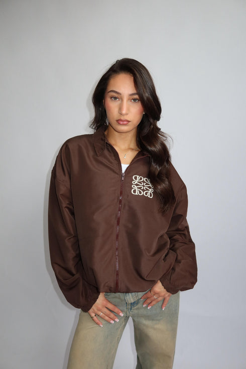 Priority monogram windjacket brown
