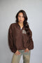Priority monogram windjacket brown