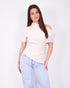 off shoulder draped top creme