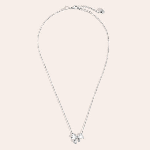 Diamond bow necklace