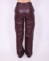 Braided leather pants bordeaux