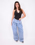 Lace detail body black