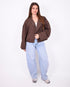 checkered bomber windjacket brown
