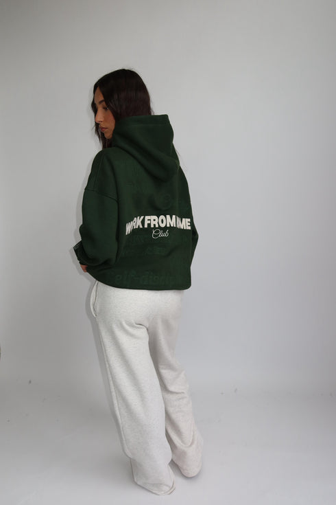 priority work from home hoodie green