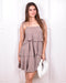 Ruffle dress taupe