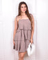 Ruffle dress taupe