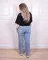 Curve Straight leg stretch jeans blue