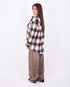 checkered rhinestone flannel beige