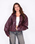 leather bomber jacket bordeaux